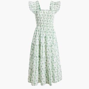 Hill House Ellie Nap Dress Green Vine Stripe